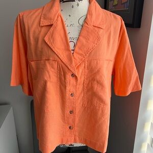 Short Sleeve Coral Button-Down Shirt Universal Thread Women’s Size XL